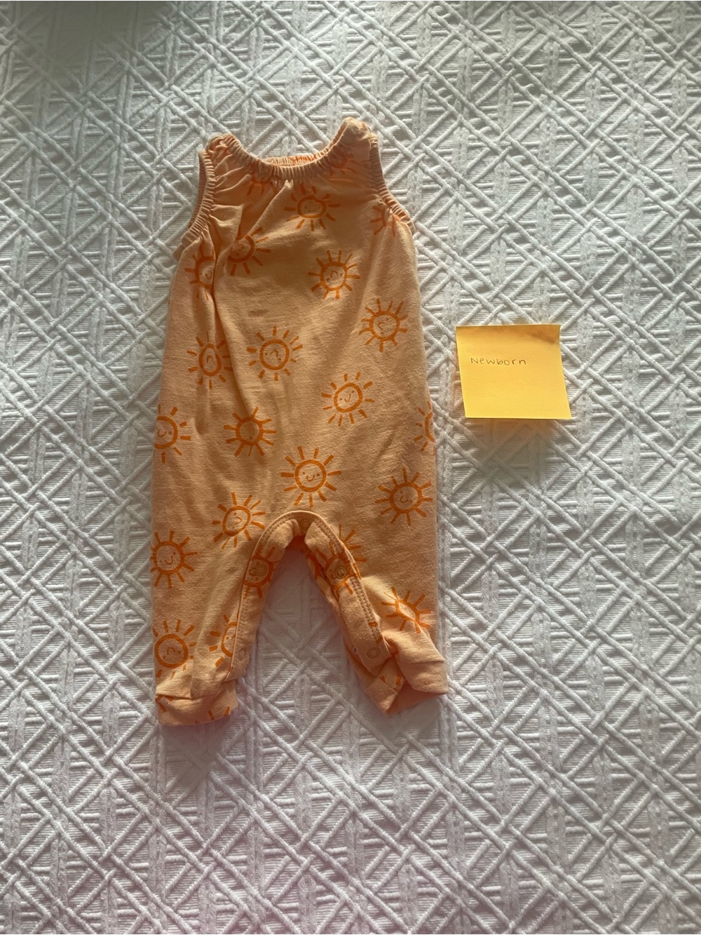 Cat & Jack Peach and Orange Sun Print One-Piece Bodysuit